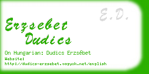 erzsebet dudics business card