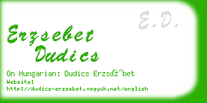 erzsebet dudics business card